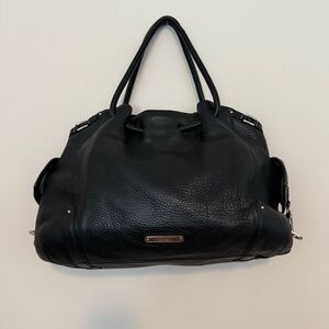 Cole Haan Elegant Black Leather Shoulder Bag/Tote/Purse/Pocketbook/Baby Bag
